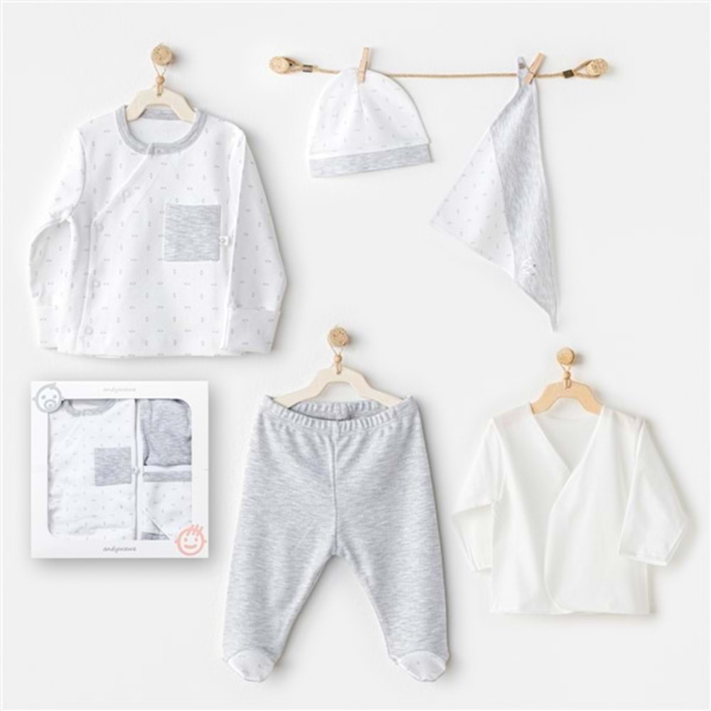 BEBEK HASTANE ÇIKIŞI 5 PCS NEWBORN SET WAWA BOYS