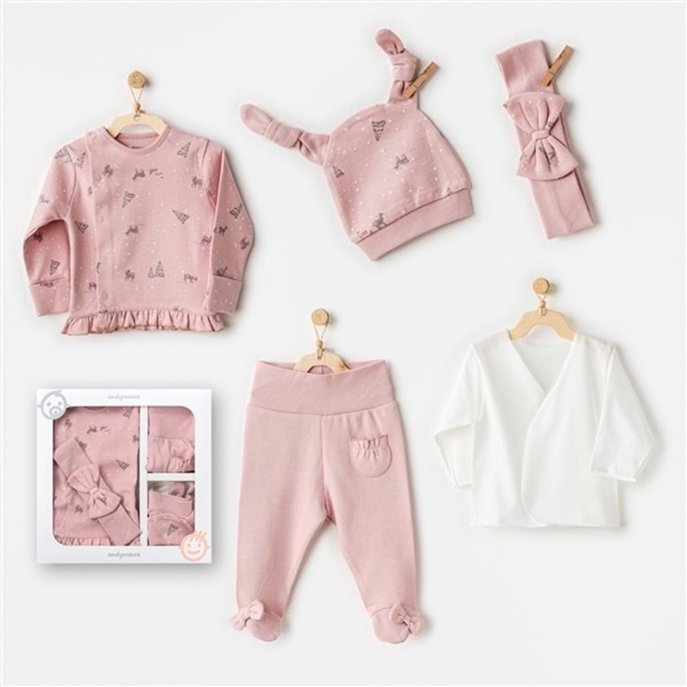 BEBEK HASTANE ÇIKIŞI 5 PCS NEWBORN SET PUPPY GAZELLE