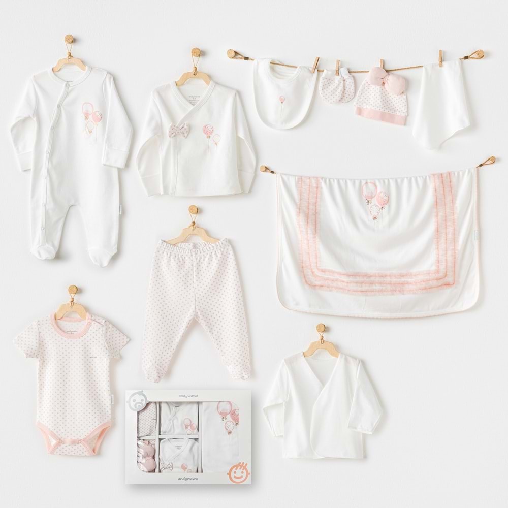 BEBEK HASTANE ÇIKIŞI 10 PCS NEWBORN SET PINK BALOONS