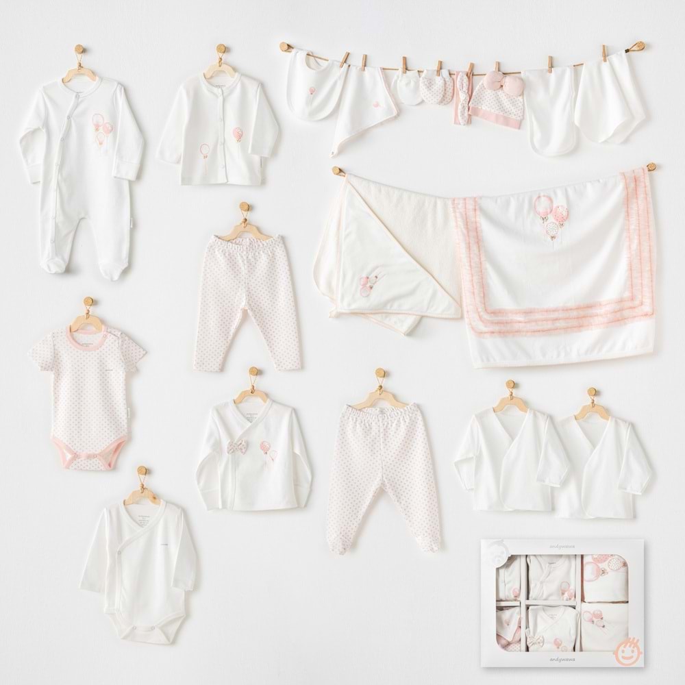 BEBEK HASTANE ÇIKIŞI 20 PCS NEWBORN SET PINK BALOONS