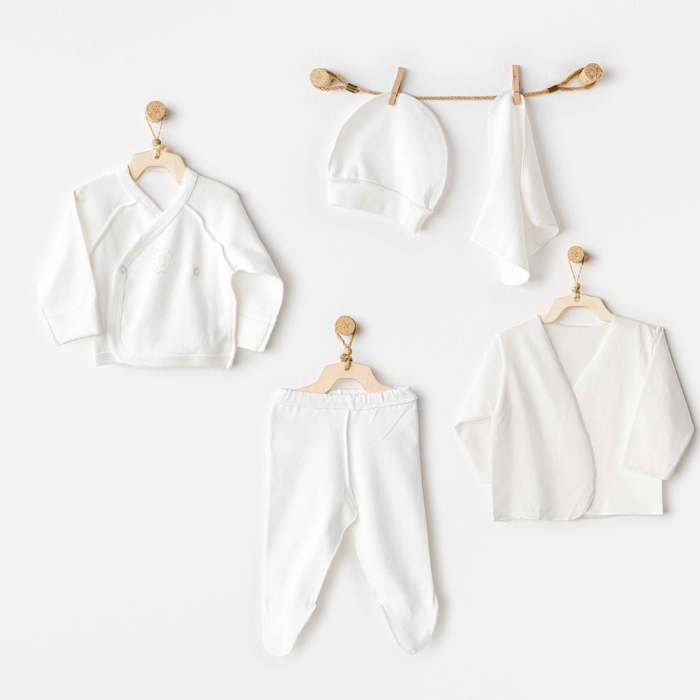 BEBEK HASTANE ÇIKIŞI 5 PCS NEWBORN SET ORGANIC PREMATURE LINE