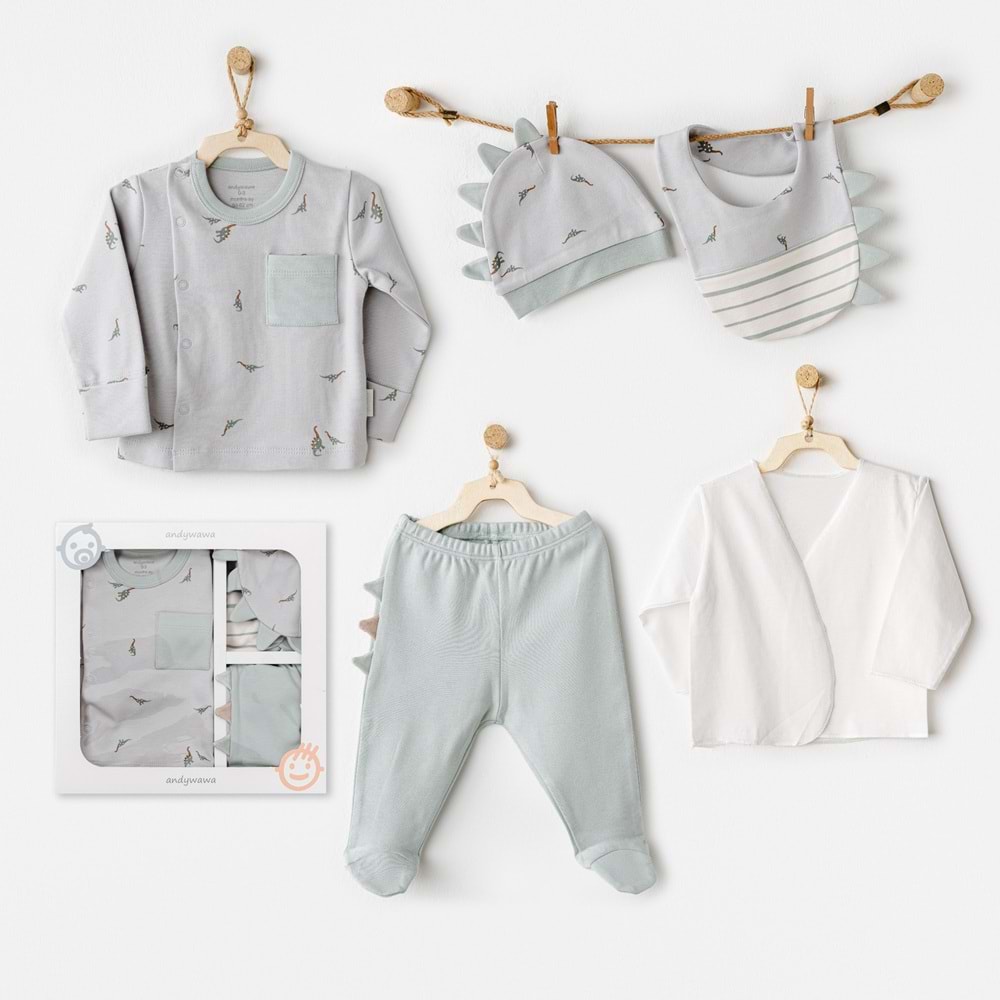 BEBEK HASTANE ÇIKIŞI 5 PCS NEWBORN SET MUMMY S SNUGGLE SAURUS