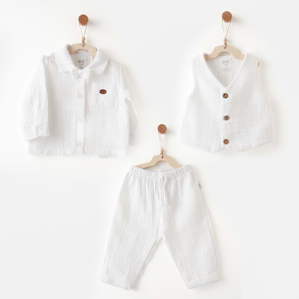 BEBEK TAKIM 3 PCS SET MUSLIN SEA LIFE