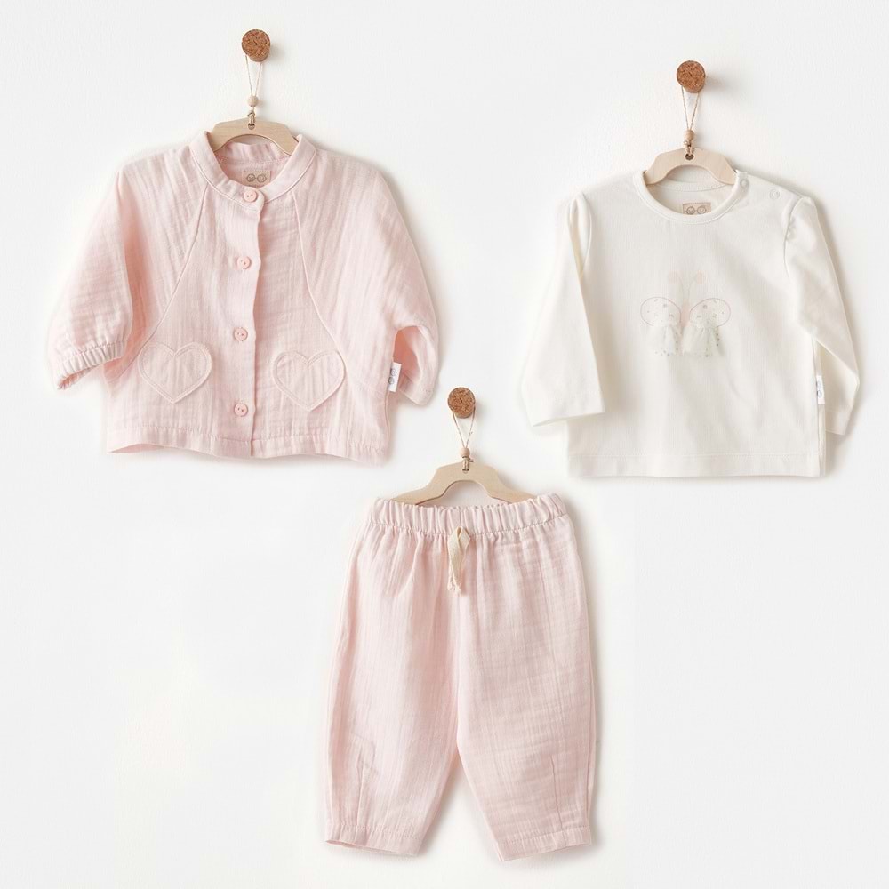 BEBEK TAKIM 3 PCS SET MUSLIN LOVELY DAY