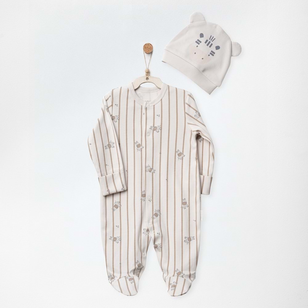 BEBEK TULUM TAKIM ROMPER HAT SET ZZZ ZEBRA