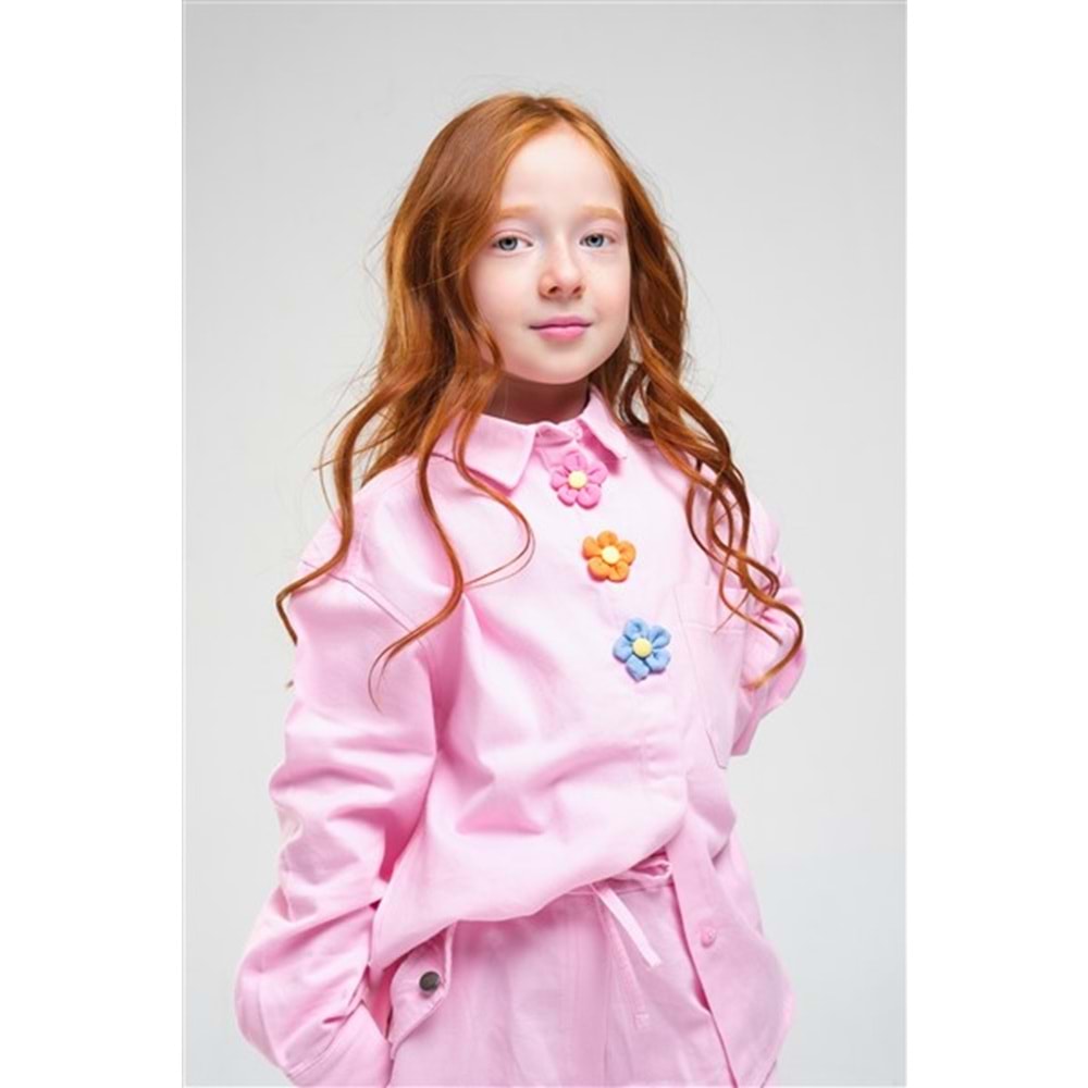 N1057 KIZ GÖMLEK - PEMBE - 7-8 YAŞ