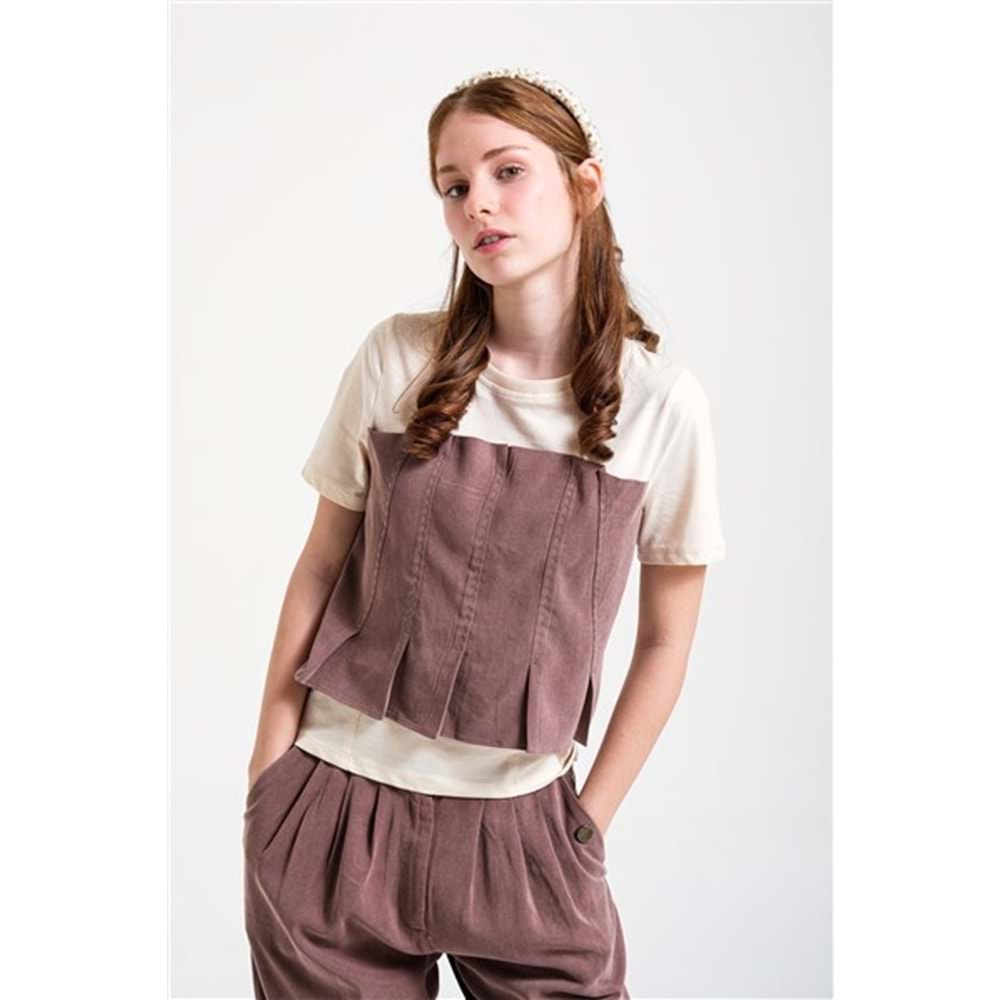 8300 KIZ CROP - KAHVE - 140 CM