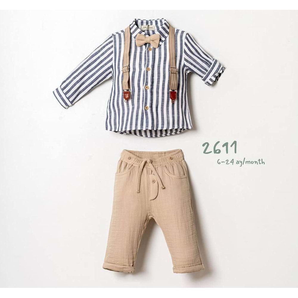 2611 SALOPET TAKIM - KAHVE - 9-12 AY