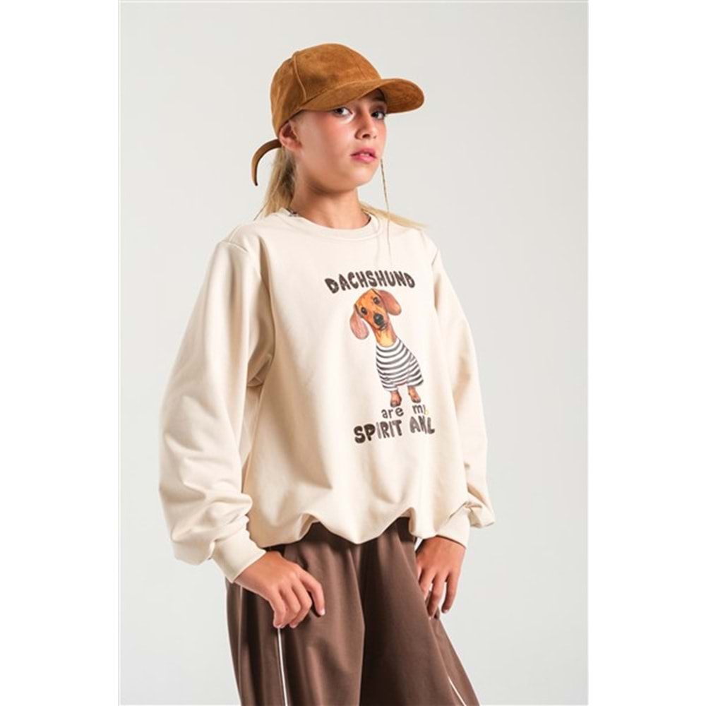 8863 SWEATSHIRT - BEJ - 158 CM