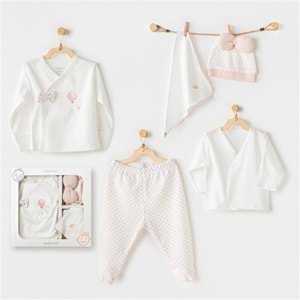 BEBEK HASTANE ÇIKIŞI 5 PCS NEWBORN SET PINK BALOONS