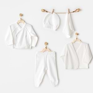 BEBEK HASTANE ÇIKIŞI 5 PCS NEWBORN SET ORGANIC PREMATURE LINE
