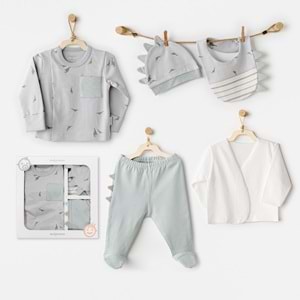 BEBEK HASTANE ÇIKIŞI 5 PCS NEWBORN SET MUMMY S SNUGGLE SAURUS