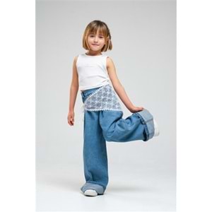 N1033 KIZ PANTOLON - MAVİ - 7-8 YAŞ