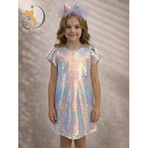 5697 PAYET ELBİSE - RENKLİ - 8 YAŞ