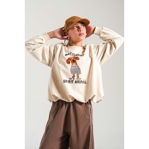 8863 SWEATSHIRT - BEJ - 158 CM