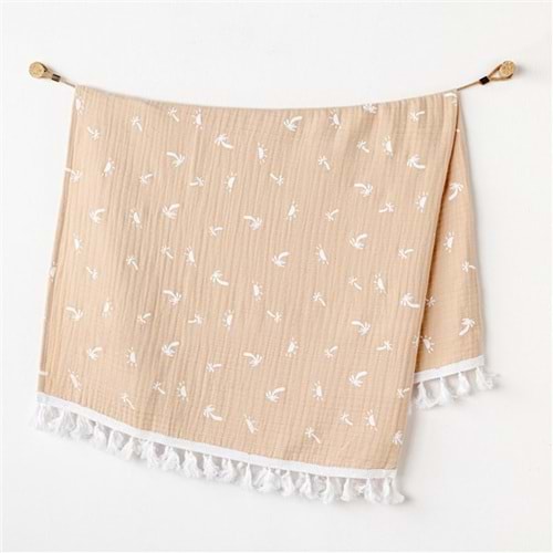 BEBEK BATTANİYE BLANKET 120X90 MUSLIN SMIL ALL DAY