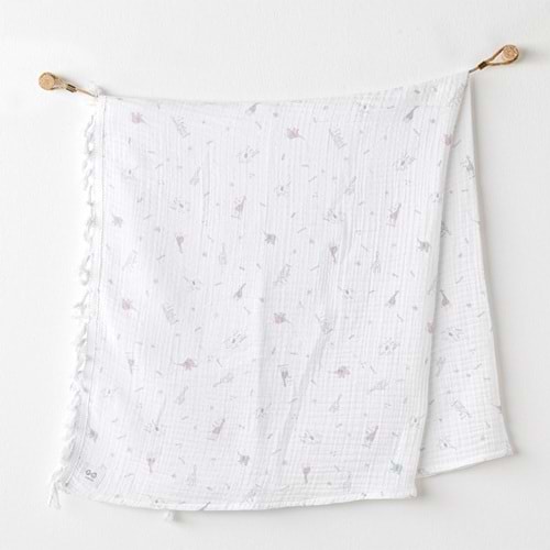 BEBEK BATTANİYE BLANKET 105x120 LOVE FAMILY MUSLIN