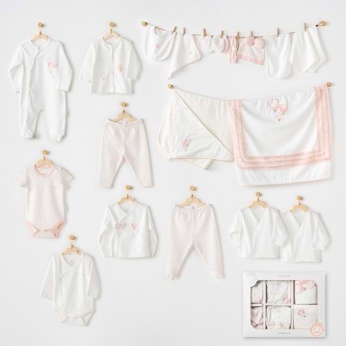 BEBEK HASTANE ÇIKIŞI 20 PCS NEWBORN SET PINK BALOONS