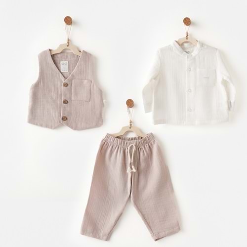 BEBEK TAKIM 3 PCS SET MUSLIN RELAX TIME