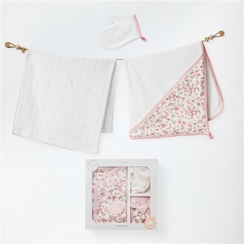 BEBEK HAVLU TAKIM 3 PCS TOWEL MUSLIN SET FLORAL DREAMS