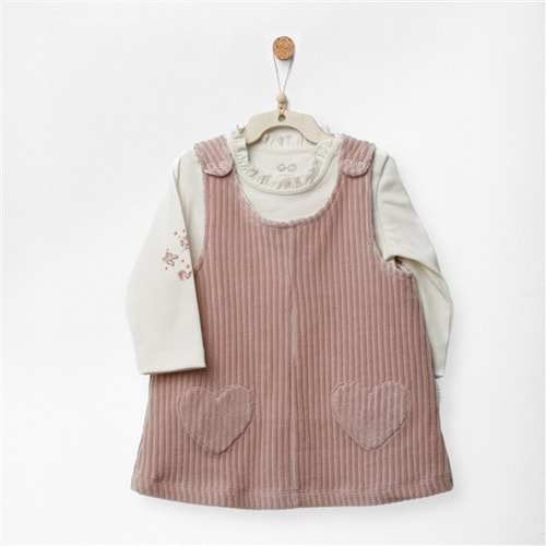 BEBEK ELBİSE TAKIM DRESS SET VELVET BLOSSOMS