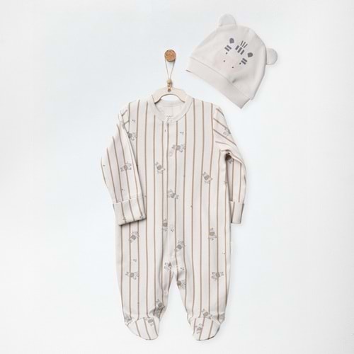 BEBEK TULUM TAKIM ROMPER HAT SET ZZZ ZEBRA