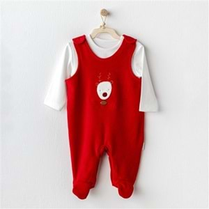 BEBEK TULUM TAKIM ROMPER SET VELVET HAPPY NEWYEAR