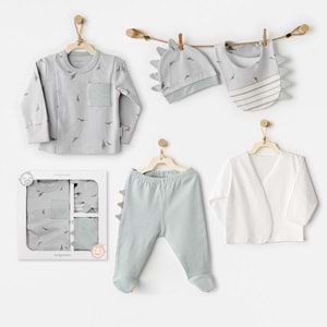 BEBEK HASTANE ÇIKIŞI 5 PCS NEWBORN SET MUMMY S SNUGGLE SAURUS