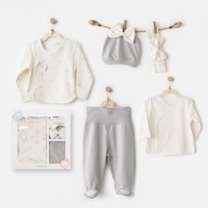 BEBEK HASTANE ÇIKIŞI 5 PCS NEWBORN SET BABY BOW BLISS