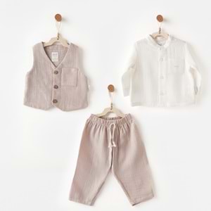 BEBEK TAKIM 3 PCS SET MUSLIN RELAX TIME