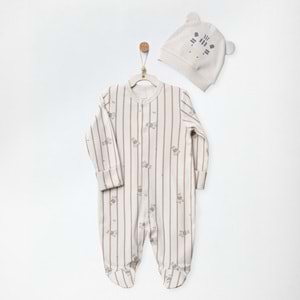 BEBEK TULUM TAKIM ROMPER HAT SET ZZZ ZEBRA